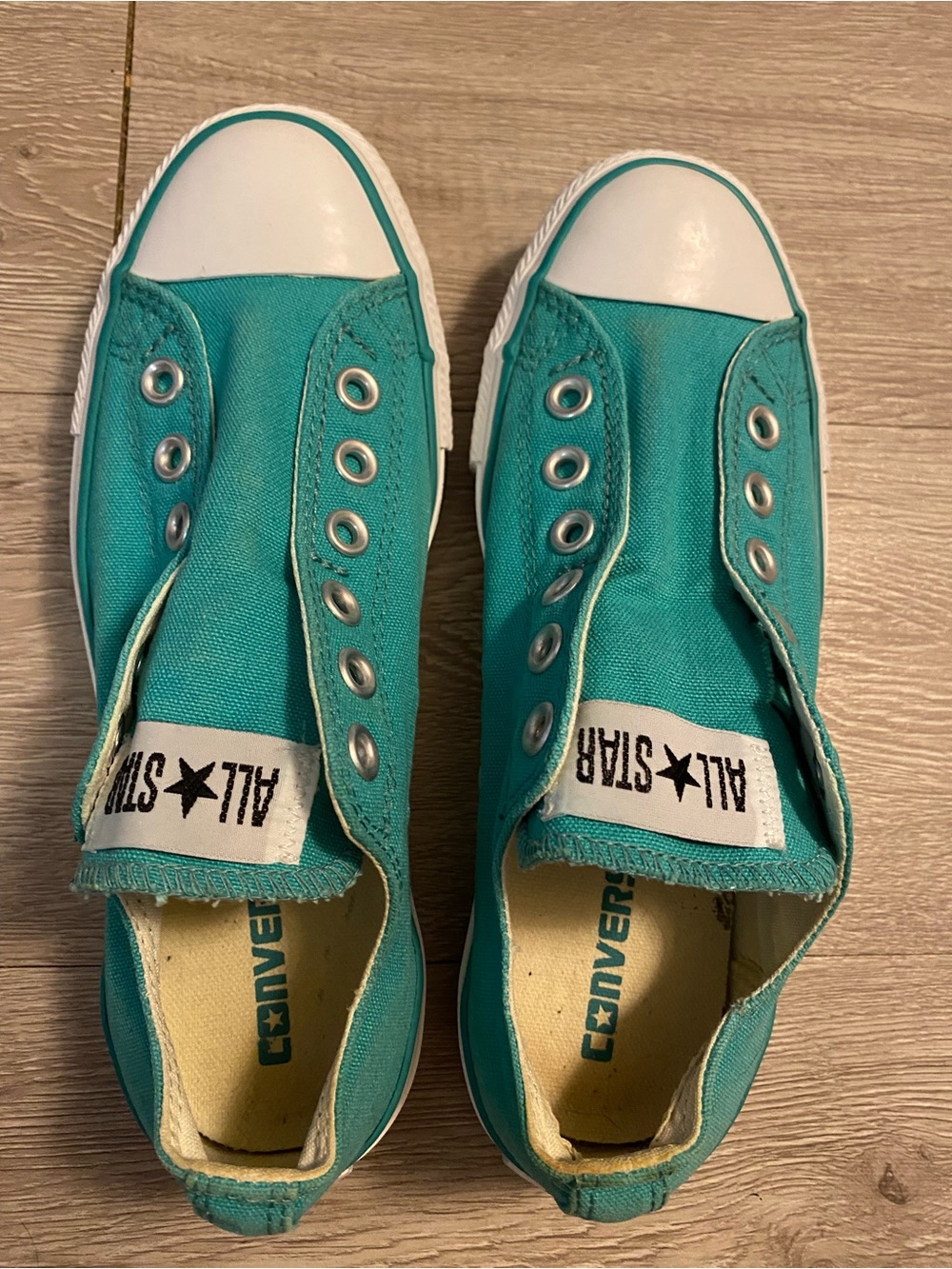Converse Slip On ~ No Laces ~ Teal ~ Women’s Size 7